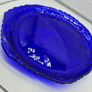 Elegant Blue Glass Plate